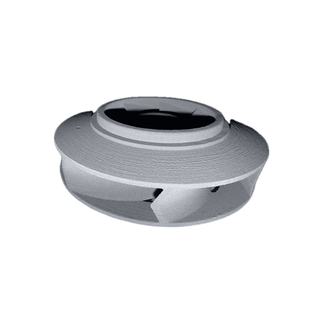Impeller en Inconel 718 conçu par fabrication additive grâce au procédé Binder Jetting développé par Addimetal